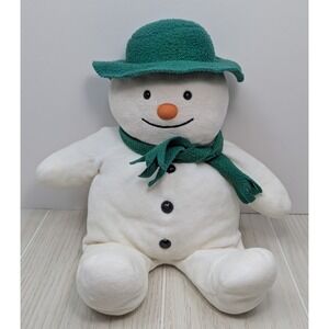 Eden Raymond Briggs The Snowman plush toy white green hat scarf 14-15" USED